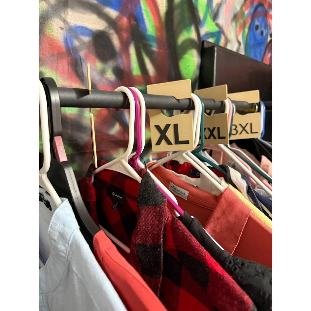 Closet Rod Size Dividers S-3XL Clothing Rack Inventory Organizers Reseller 3D